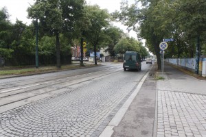 Der nichtausgebaute Teil des Böllberger Wegs