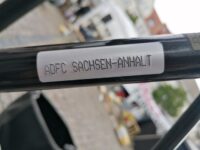 Rahmenrohr eines Rades mit "ADFC Sachsen-Anhalt"